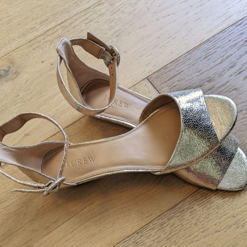 Gold Sparkle JCrew Size 8 Sandals